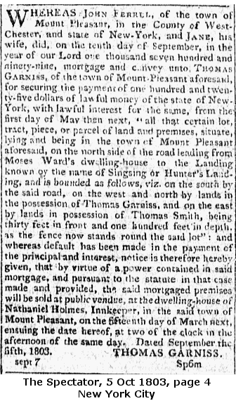 Notice of Sale 5 Oct 1803