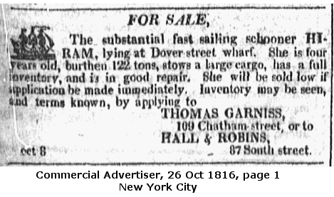 Ship Sale 26 Oct 1816