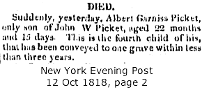 Albert Garniss Picket Death Notice